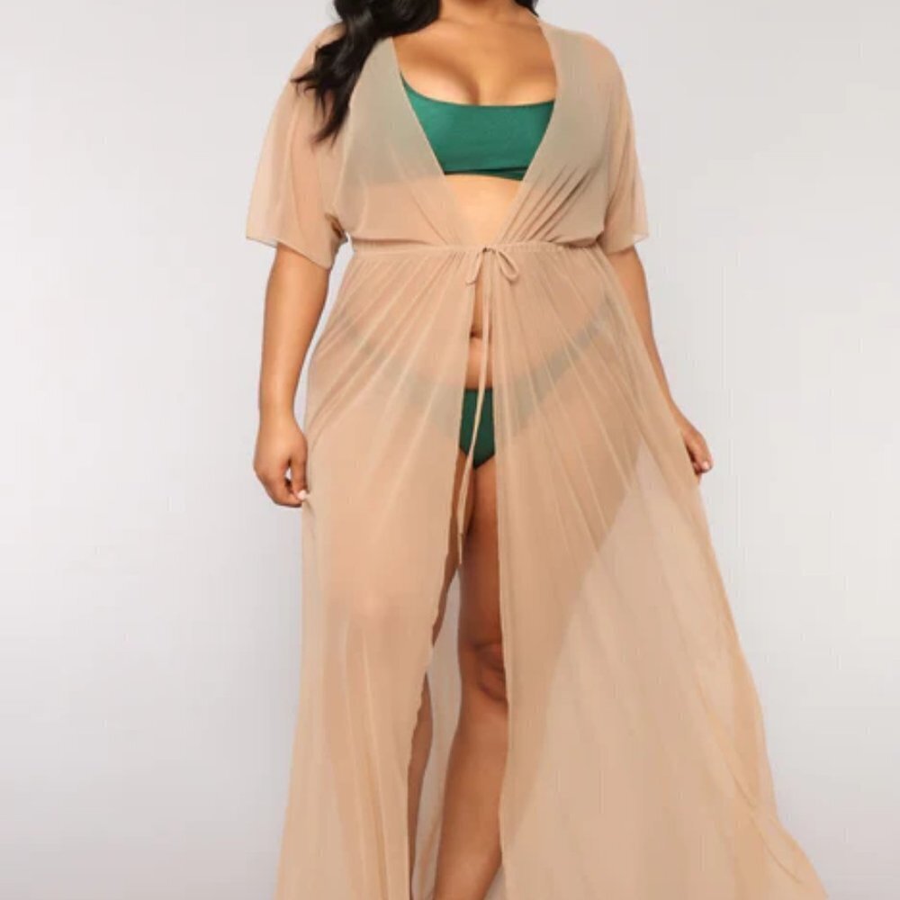 Mesh Cover Up Short Sleeve Tie Waist Maxi
New - Picture 5 of 9